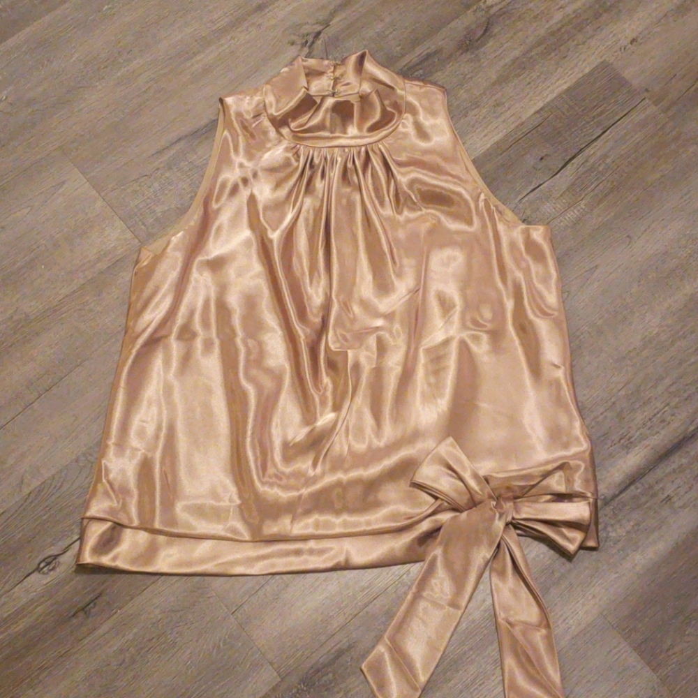 Plus size 1X sleeveless mock neck blouse evening attire top